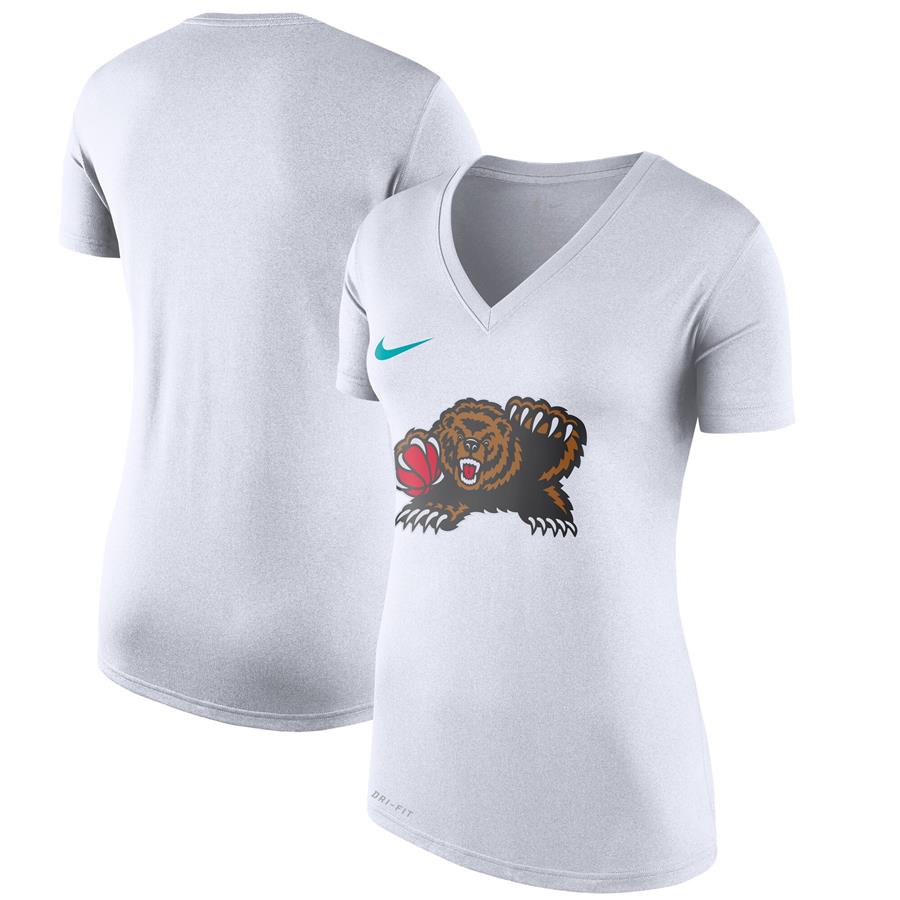 Memphis Grizzlies Nike Women's Hardwood Classics Performance V-Neck T-Shirt - White