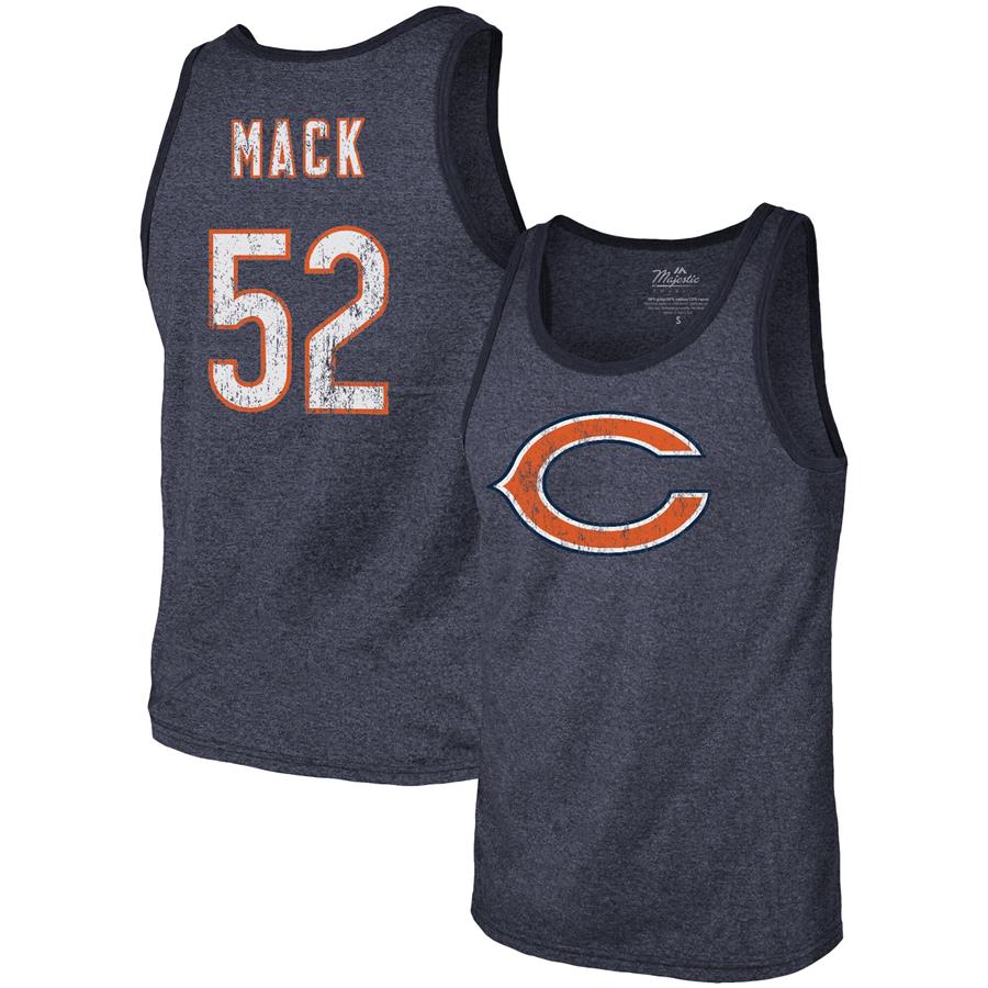 Khalil Mack Chicago Bears Fanatics Branded Name & Number Tri-Blend Tank Top - Navy