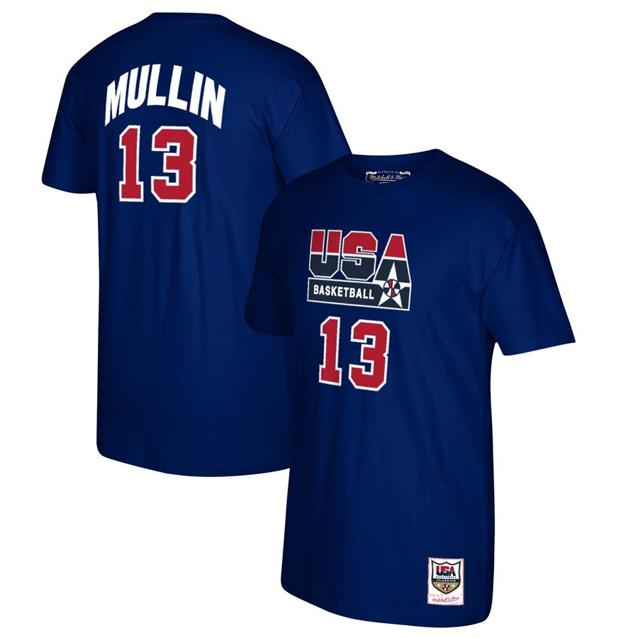 Chris Mullin USA Basketball Mitchell & Ness 1992 Dream Team Name & Number T-Shirt - Navy