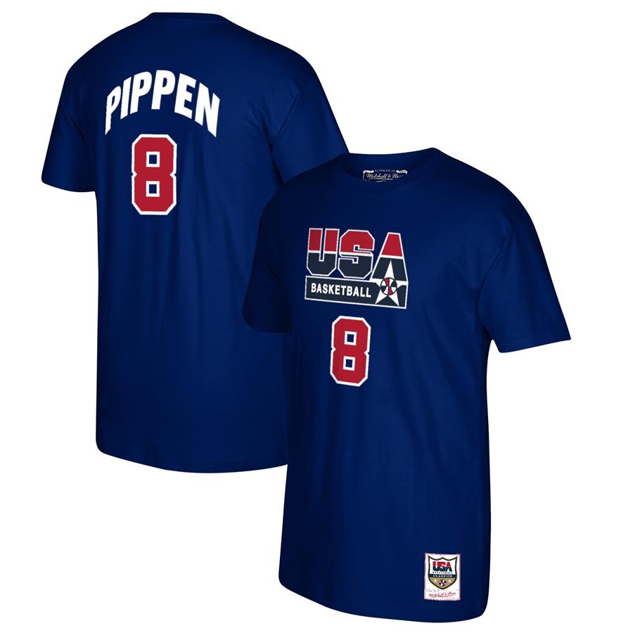 Scottie Pippen USA Basketball Mitchell & Ness 1992 Dream Team Name & Number T-Shirt - Navy