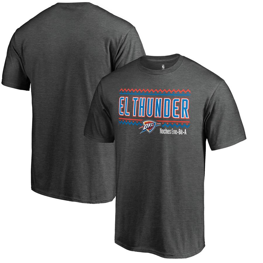 Oklahoma City Thunder Fanatics Branded Noches Ene-Be-A Wordmark T-Shirt - Heather Gray