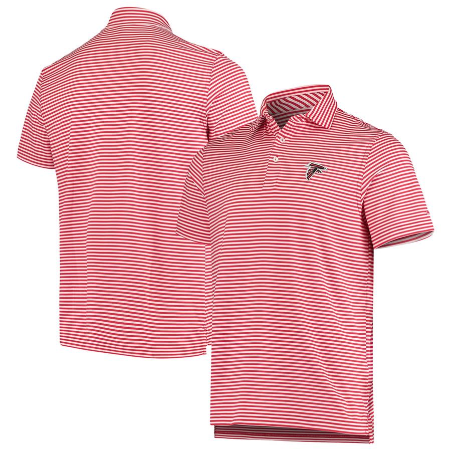 Atlanta Falcons Vineyard Vines Winstead Stripe Polo - Red