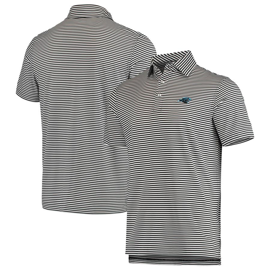 Carolina Panthers Vineyard Vines Winstead Stripe Polo - Black