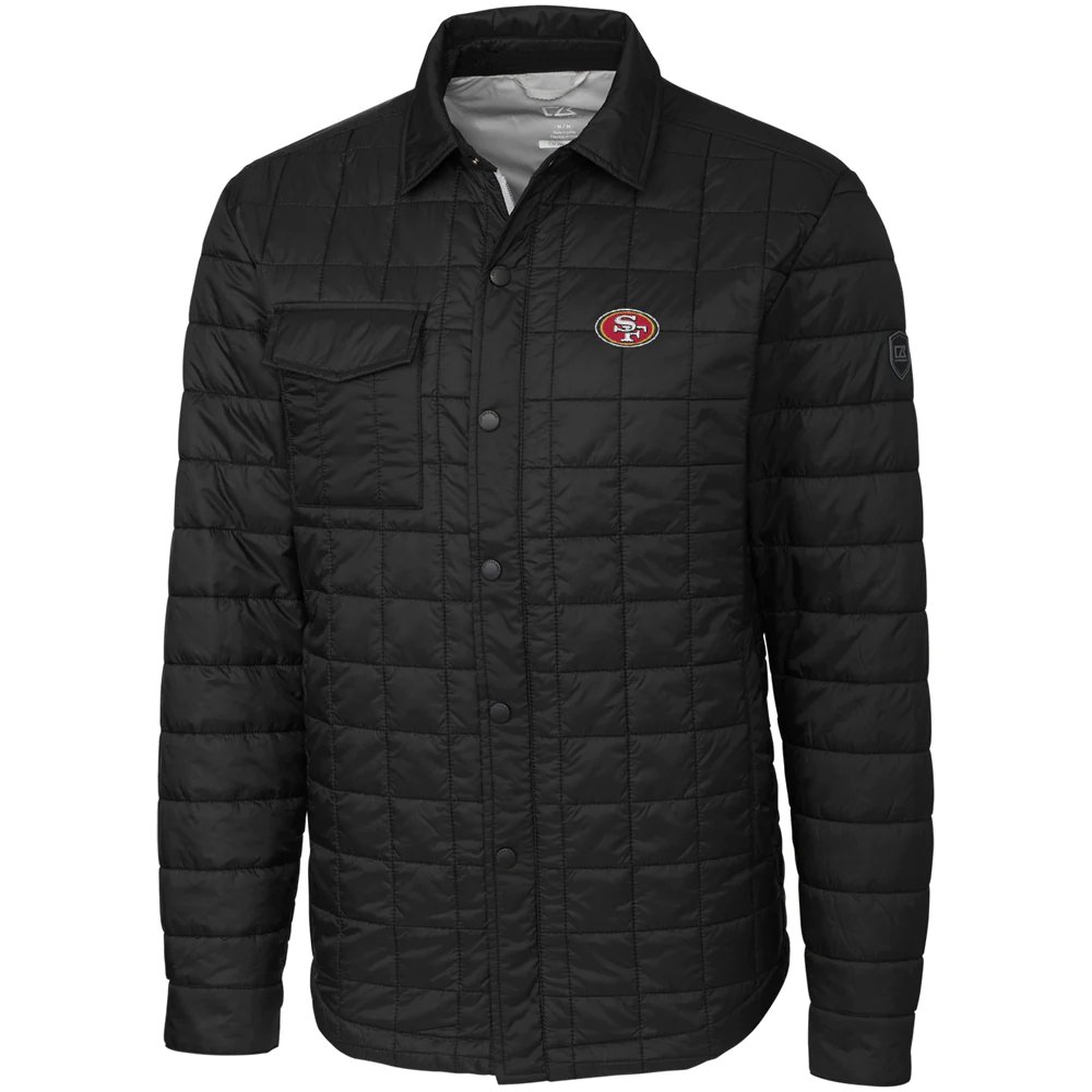San Francisco 49ers Cutter & Buck Rainier Shirt Jacket - Black