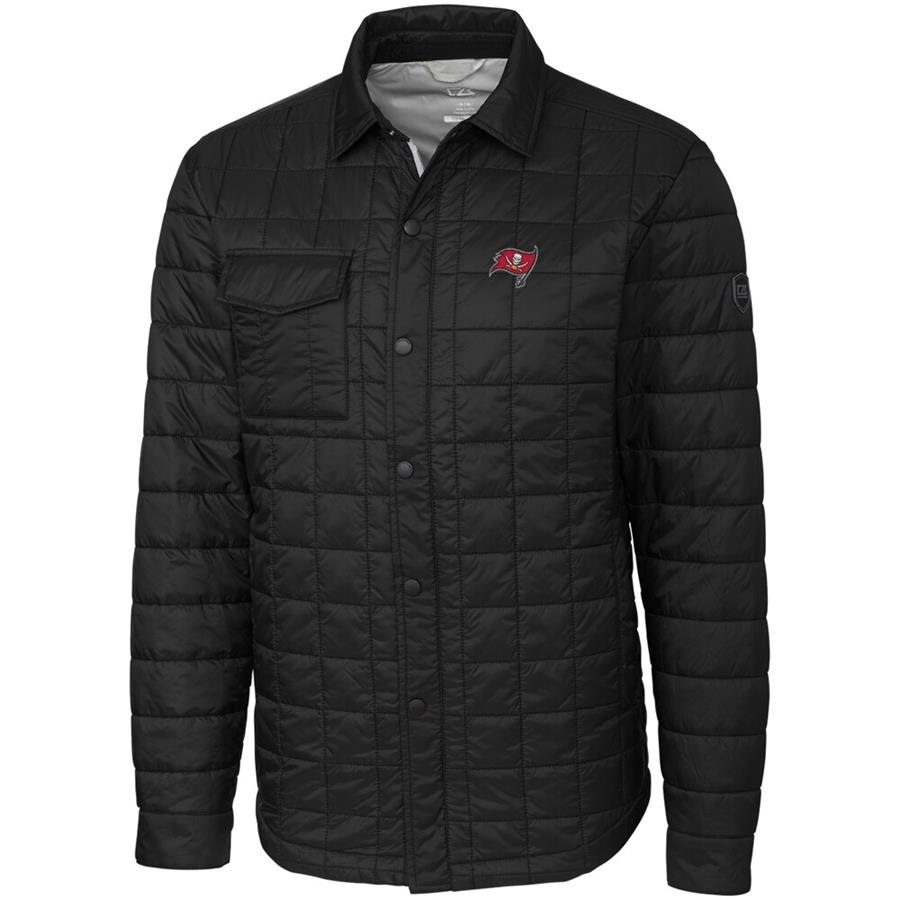 Tampa Bay Buccaneers Cutter & Buck Rainier Shirt Jacket - Black