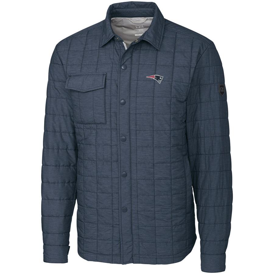 New England Patriots Cutter & Buck Rainier Shirt Jacket - Charcoal
