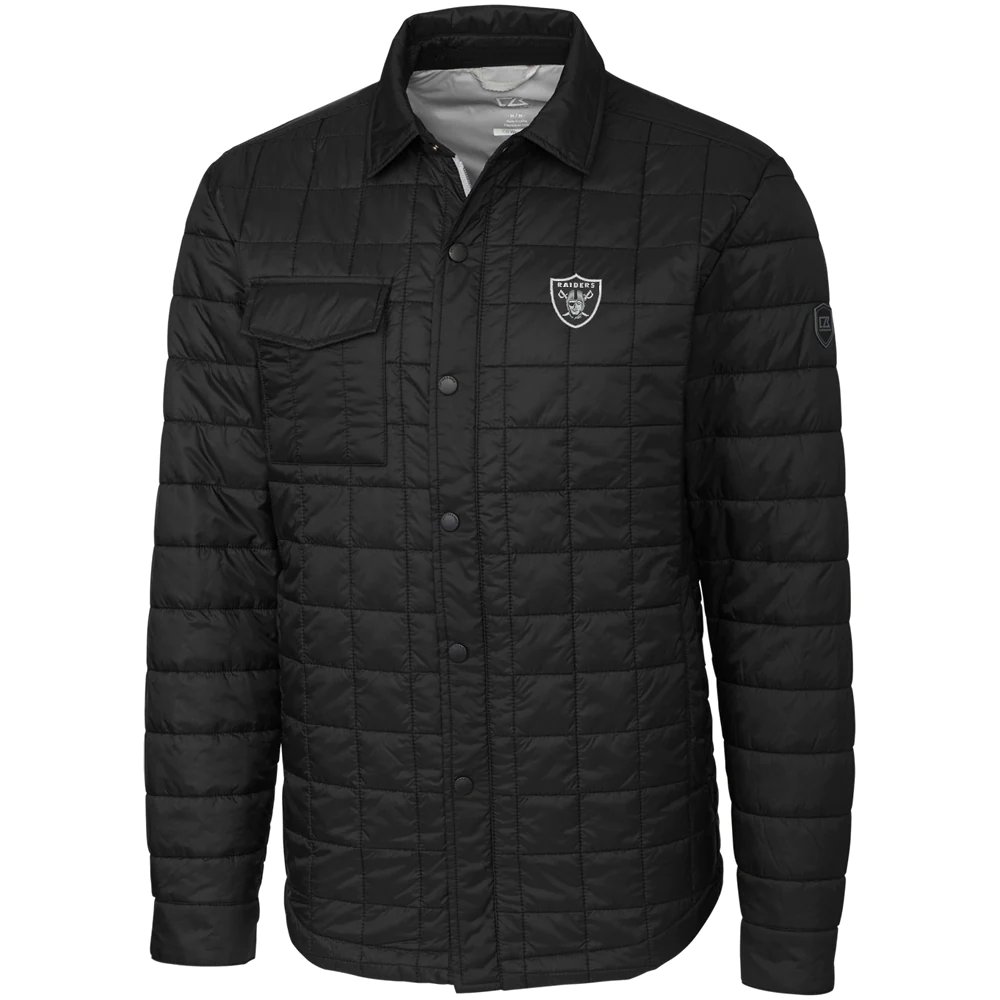 Las Vegas Raiders Cutter & Buck Rainier Shirt Jacket - Black
