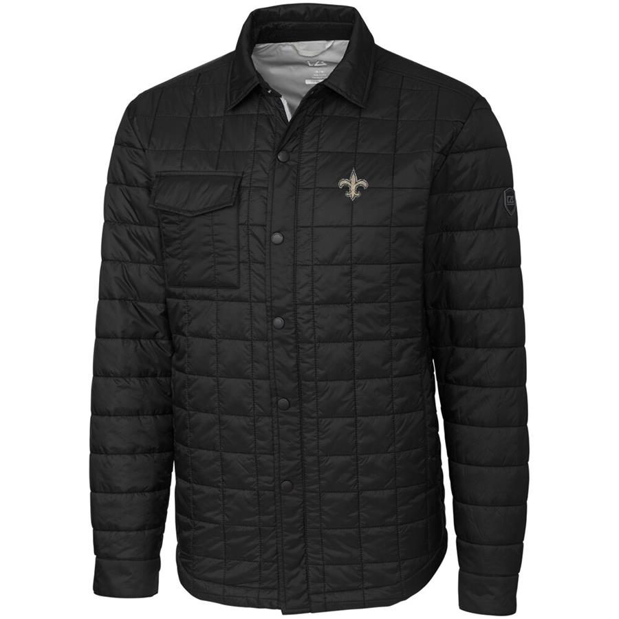 New Orleans Saints Cutter & Buck Rainier Shirt Jacket - Black