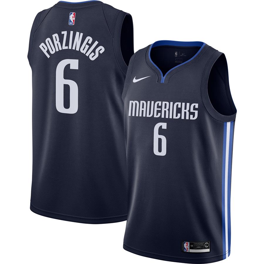 Kristaps Porzingis Dallas Mavericks Nike Finished Swingman Jersey Navy - Statement Edition