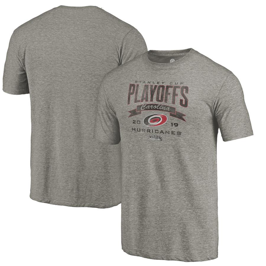Carolina Hurricanes Fanatics Branded 2019 Stanley Cup Playoffs Bound Buzzer Beater Tri-Blend T-Shirt - Gray