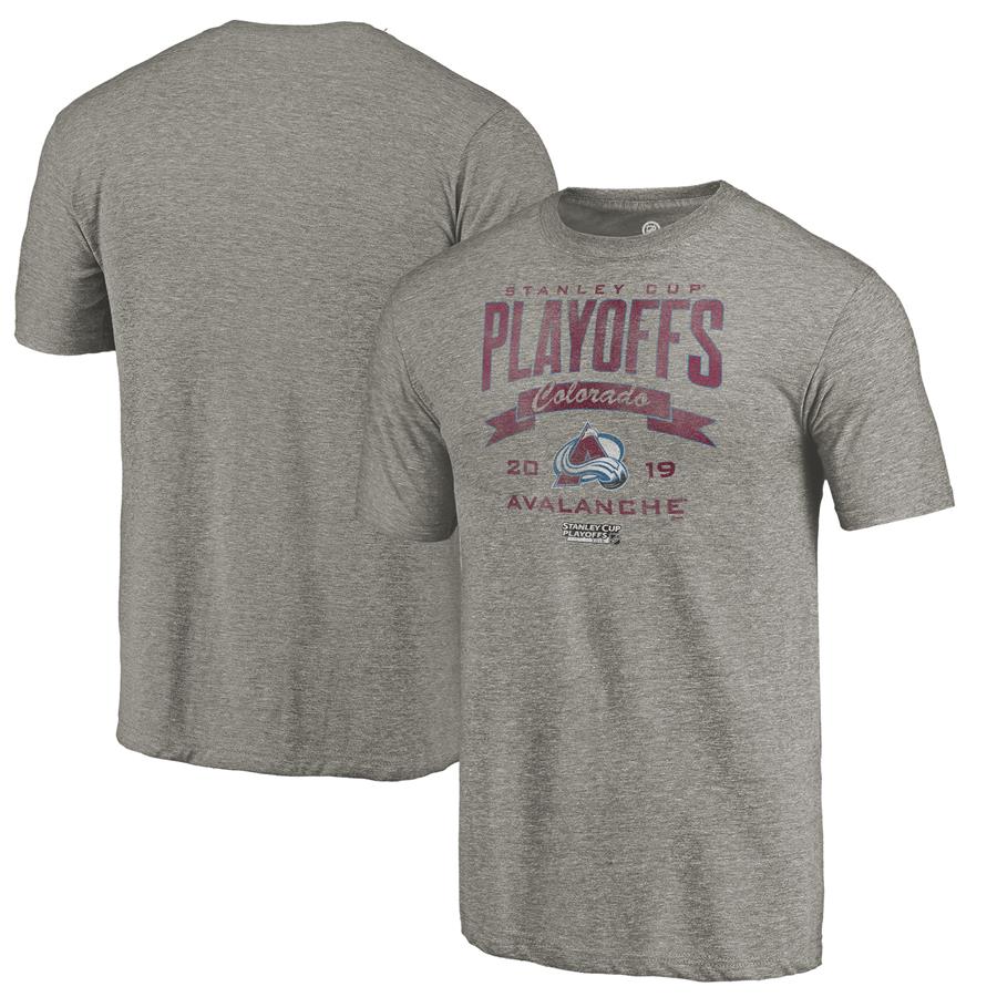 Colorado Avalanche Fanatics Branded 2019 Stanley Cup Playoffs Bound Buzzer Beater Tri-Blend T-Shirt - Gray