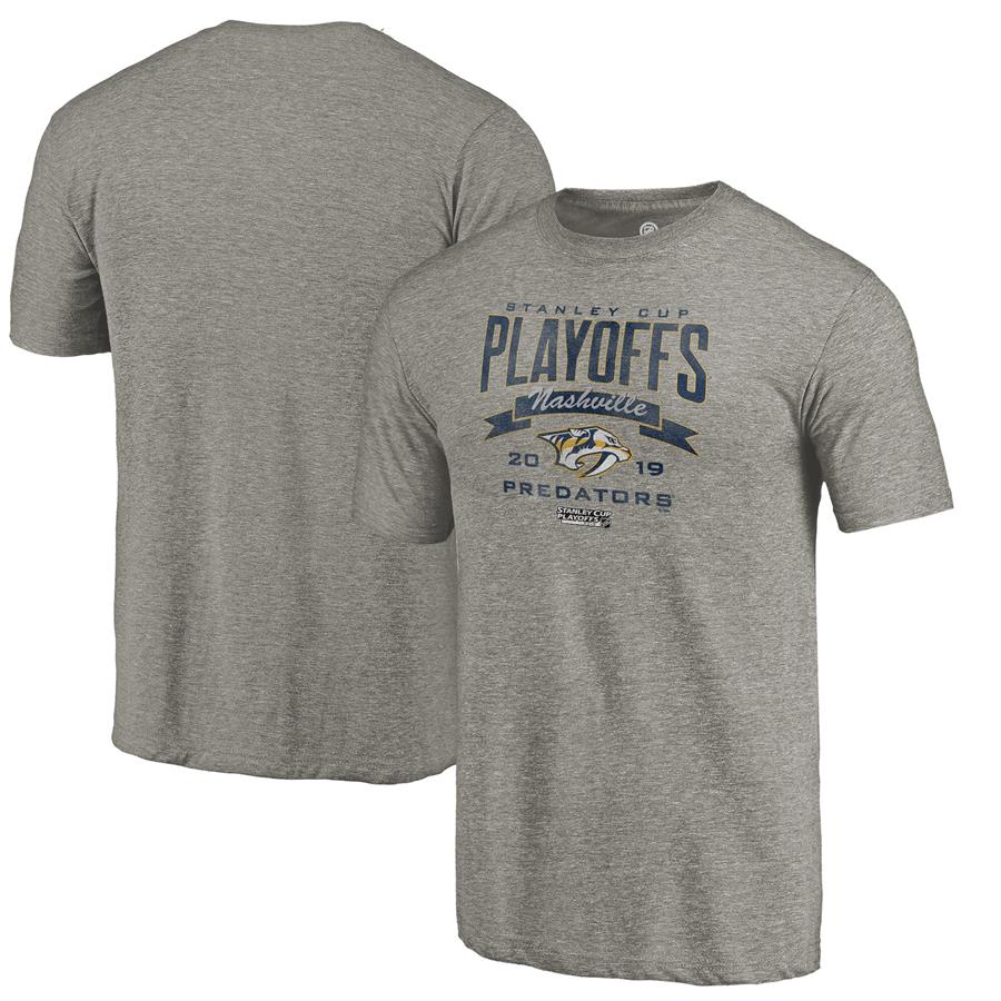 Nashville Predators Fanatics Branded 2019 Stanley Cup Playoffs Bound Buzzer Beater Tri-Blend T-Shirt - Gray