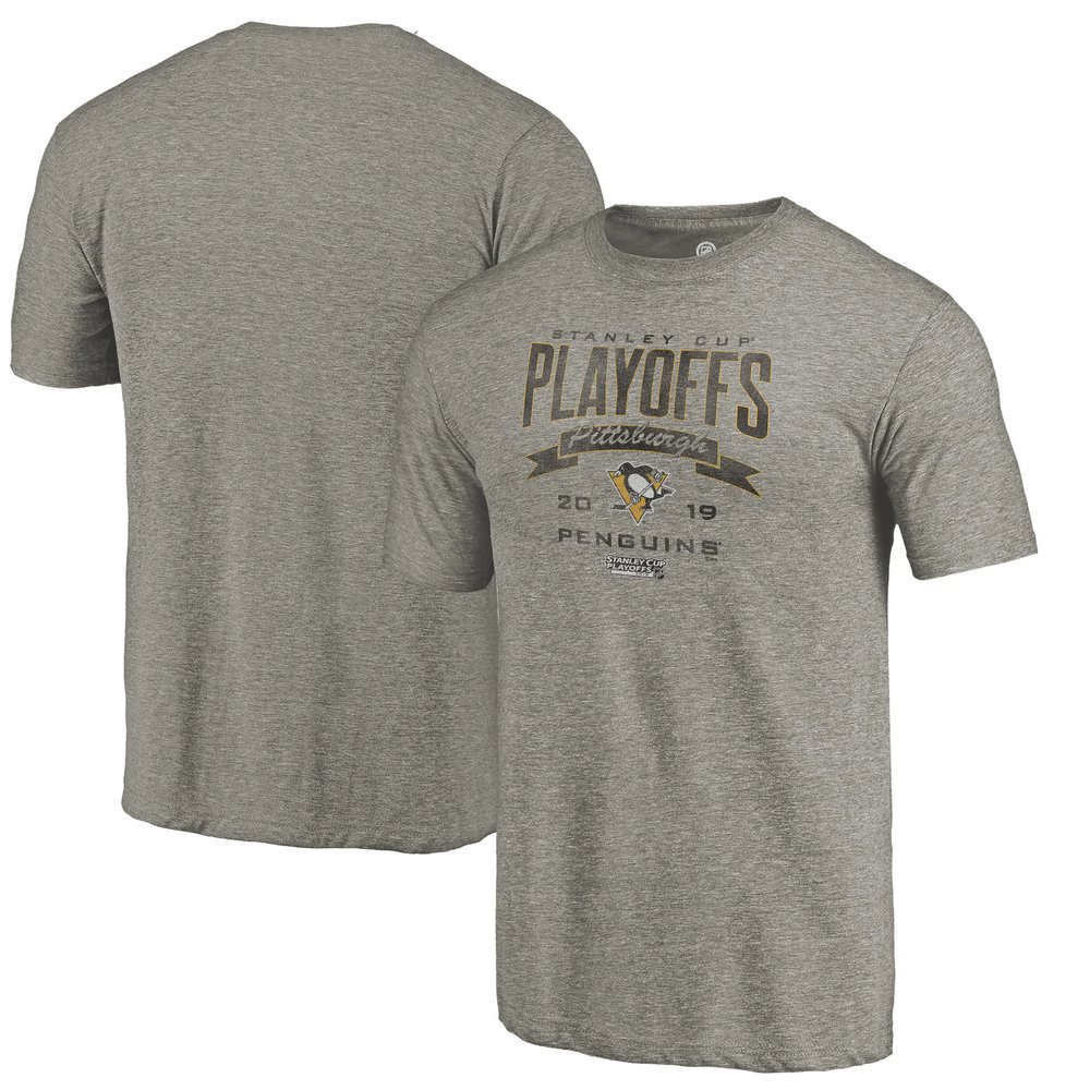 Pittsburgh Penguins Fanatics Branded 2019 Stanley Cup Playoffs Bound Buzzer Beater Tri-Blend T-Shirt - Gray