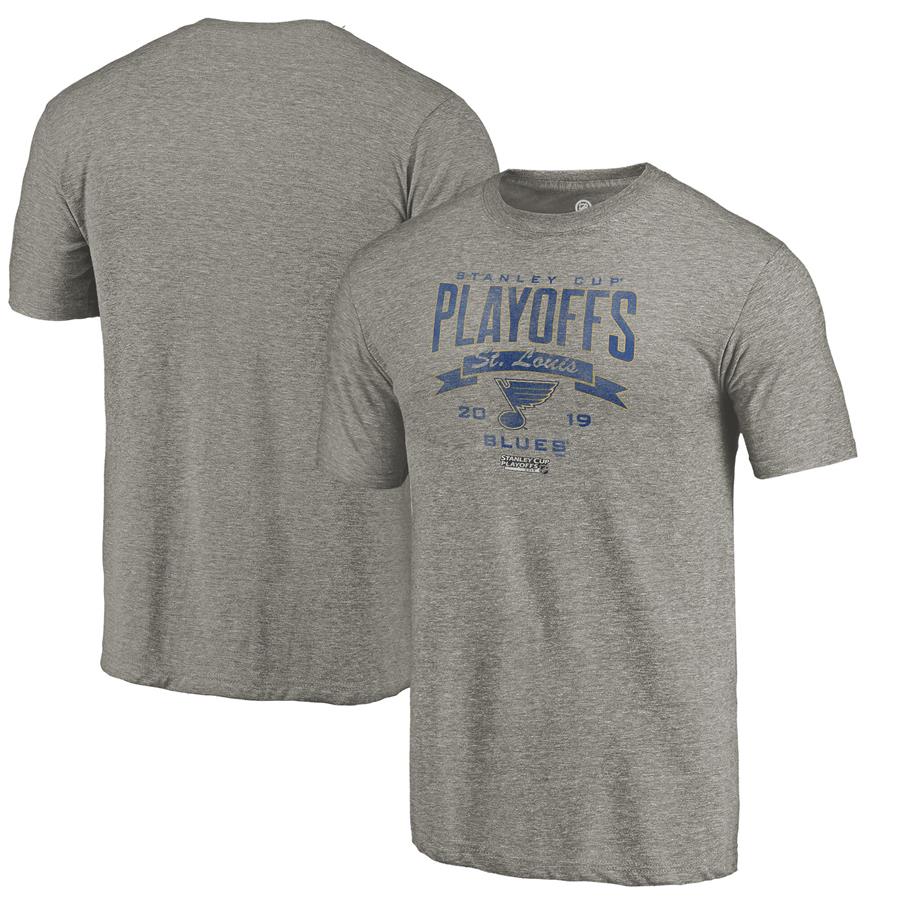 St. Louis Blues Fanatics Branded 2019 Stanley Cup Playoffs Bound Buzzer Beater Tri-Blend T-Shirt - Gray