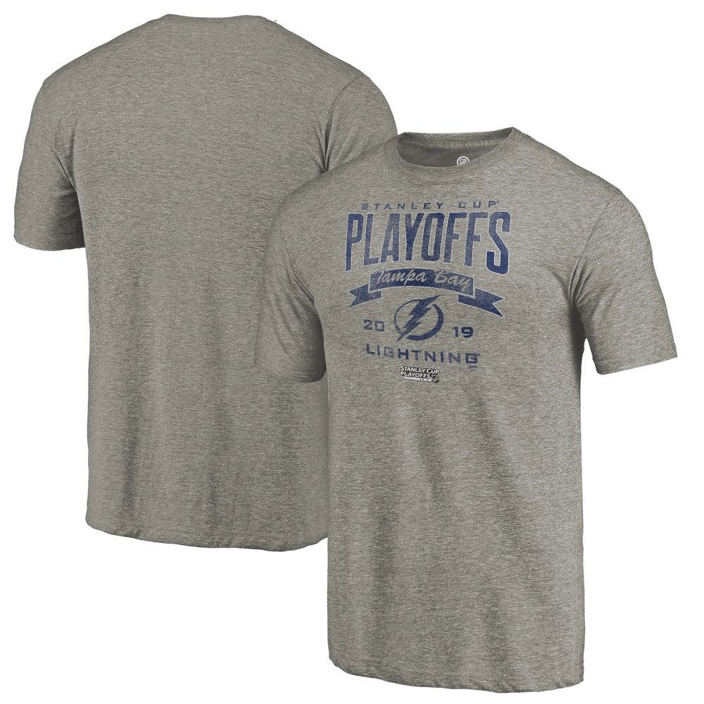 Tampa Bay Lightning Fanatics Branded 2019 Stanley Cup Playoffs Bound Buzzer Beater Tri-Blend T-Shirt - Gray