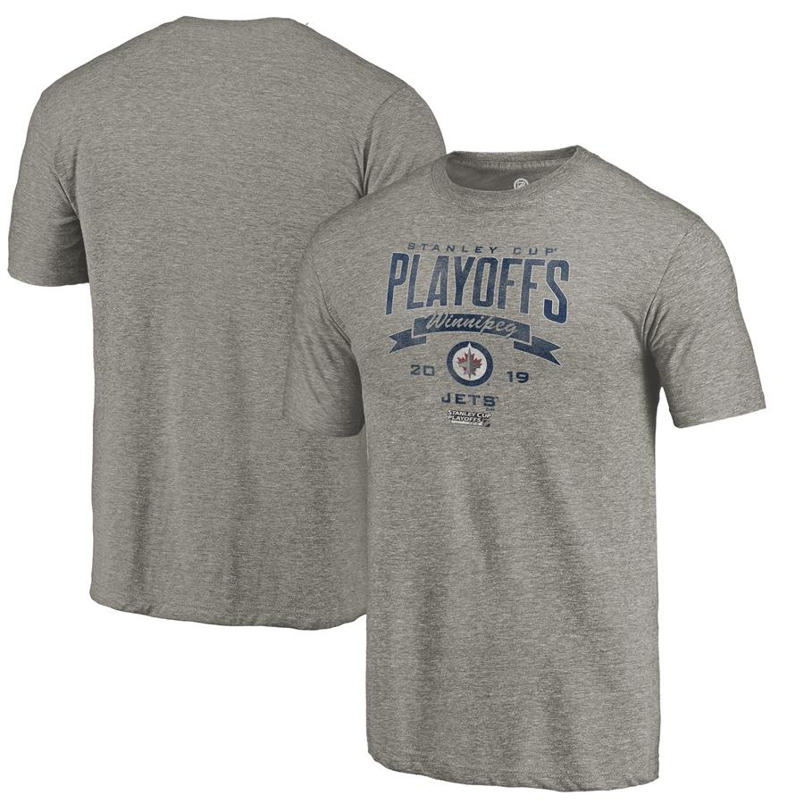 Winnipeg Jets Fanatics Branded 2019 Stanley Cup Playoffs Bound Buzzer Beater Tri-Blend T-Shirt - Gray