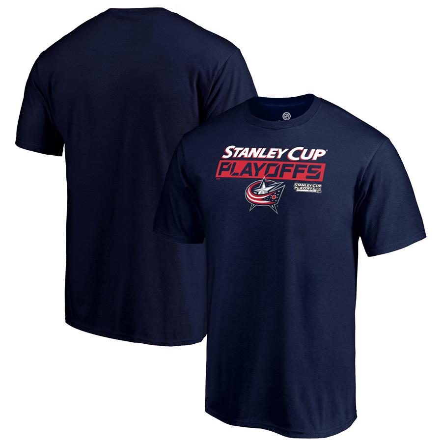 Columbus Blue Jackets Fanatics Branded 2019 Stanley Cup Playoffs Bound Body Checking T-Shirt - Navy