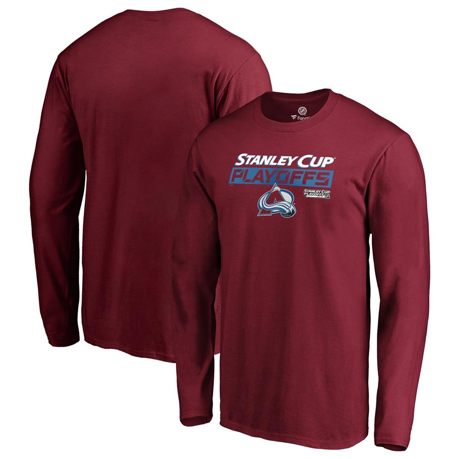 Colorado Avalanche Fanatics Branded 2019 Stanley Cup Playoffs Bound Body Checking Long Sleeve T-Shirt - Burgundy