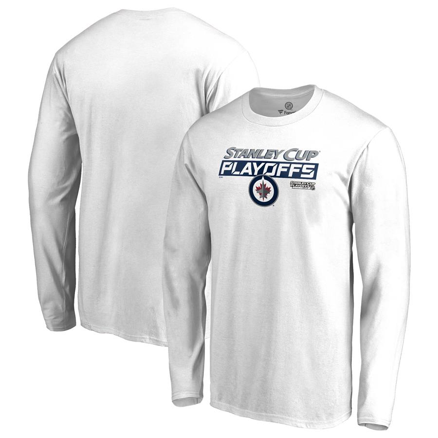 Winnipeg Jets Fanatics Branded 2019 Stanley Cup Playoffs Bound Body Checking Long Sleeve T-Shirt - White
