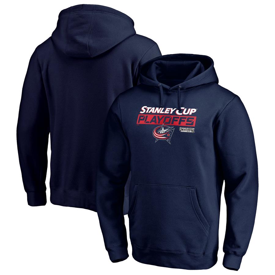 Columbus Blue Jackets Fanatics Branded 2019 Stanley Cup Playoffs Bound Body Checking Pullover Hoodie - Navy
