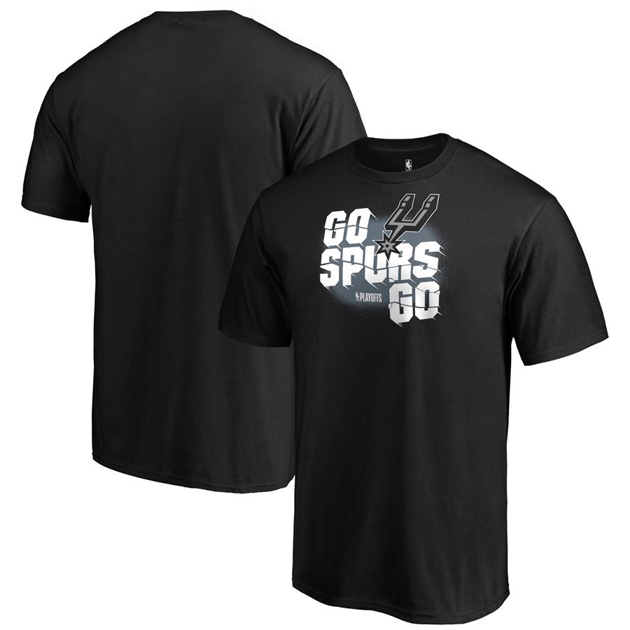 San Antonio Spurs Fanatics Branded 2019 NBA Playoffs Bound Tip Off Dunk T-Shirt - Black