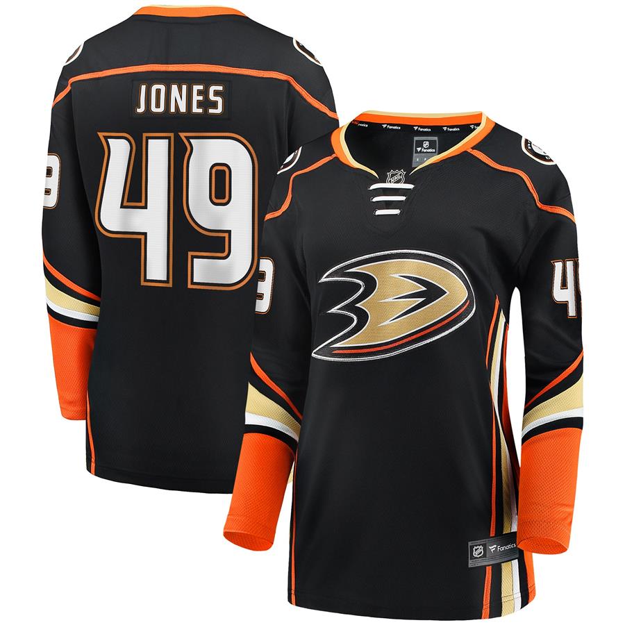 Женское джерси Max Jones Anaheim Ducks Fanatics Branded Home Breakaway Player (чёрный)