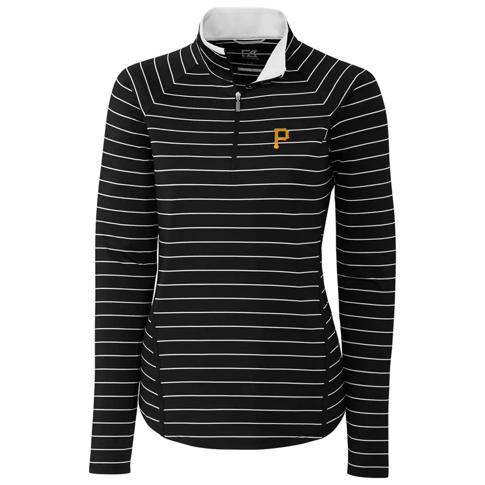 Pittsburgh Pirates Cutter & Buck Women's Long Sleeve Evie Half-Zip Pullover Jacket - Black