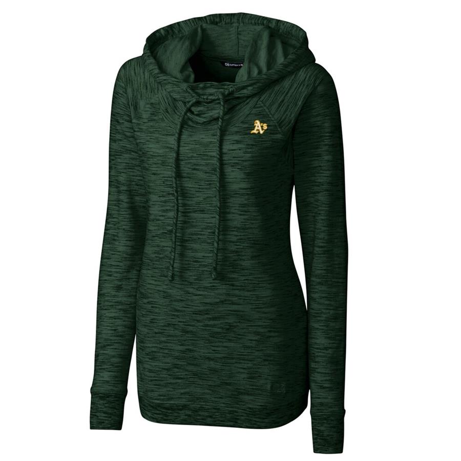 Oakland Athletics Cutter & Buck Women's Long Sleeve Tie Breaker Pullover Hoodie - Green