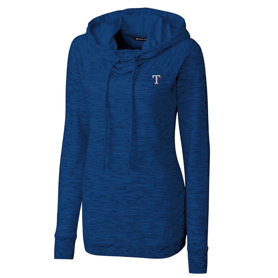 Texas Rangers Cutter & Buck Women's Long Sleeve Tie Breaker Pullover Hoodie - Royal
