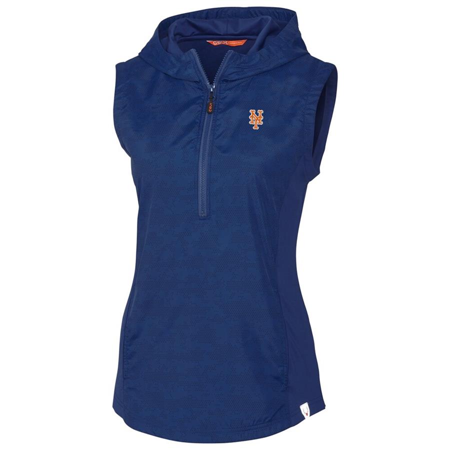 New York Mets Cutter & Buck Women's Swish Printed Sport Half-Zip Vest - Royal
