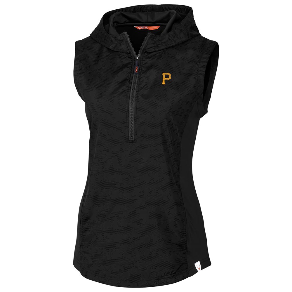 Pittsburgh Pirates Cutter & Buck Women's Swish Printed Sport Half-Zip Vest - Black