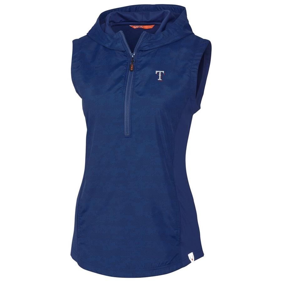 Texas Rangers Cutter & Buck Women's Swish Printed Sport Half-Zip Vest - Royal