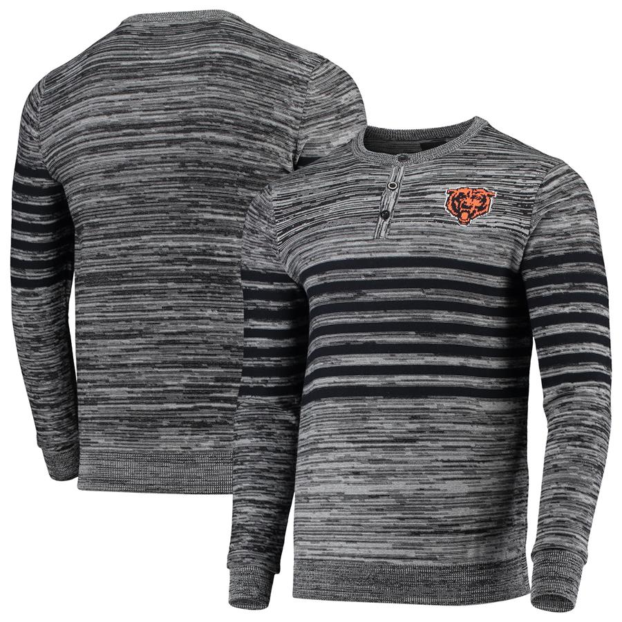 Chicago Bears Marled Knit Henley Long Sleeve T-Shirt - Gray