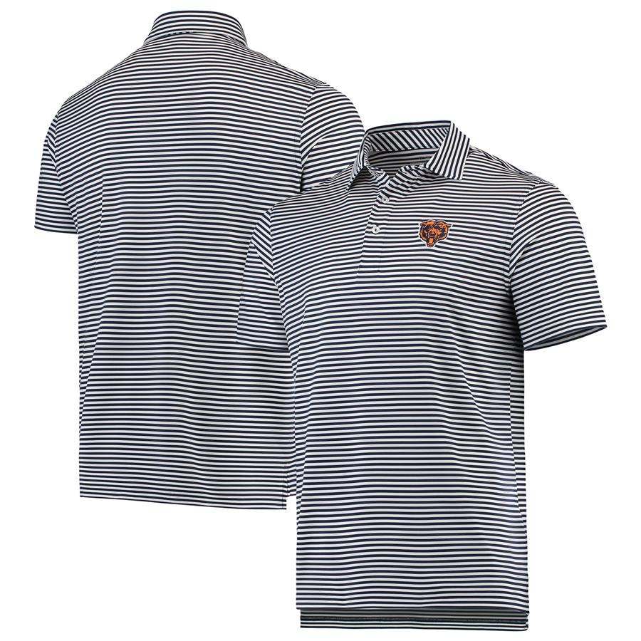 Chicago Bears Vineyard Vines Winstead Stripe Throwback Polo - Navy