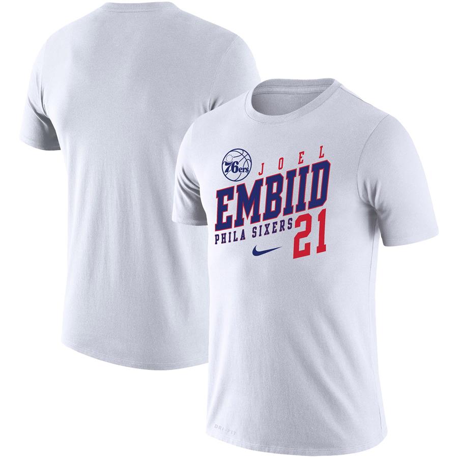 Joel Embiid Philadelphia 76ers Nike Player Performance T-Shirt - White