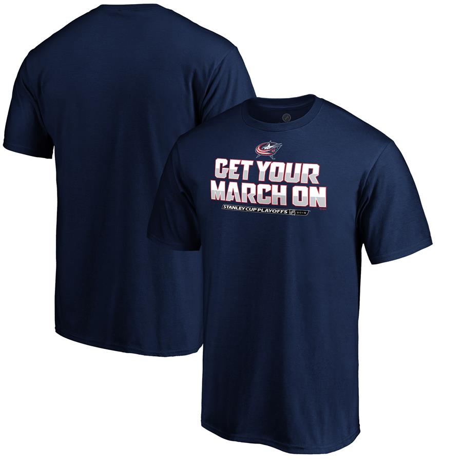 Columbus Blue Jackets Fanatics Branded 2019 Stanley Cup Playoffs Bound Charging T-Shirt - Navy