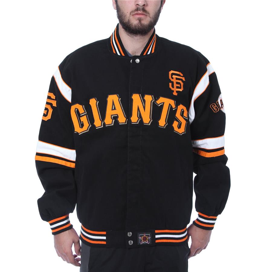 San Francisco Giants JH Design Embroidered Logo Twill Full-Snap Jacket - Black