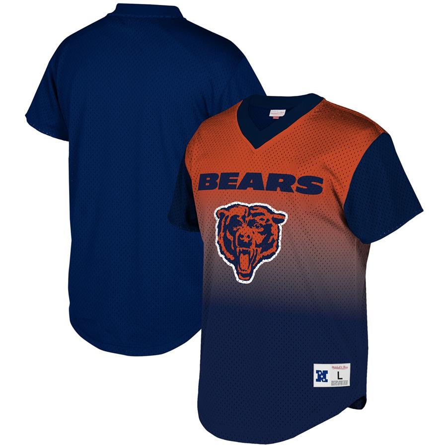 Chicago Bears Mitchell & Ness Winning Shot Mesh V-Neck T-Shirt - Navy