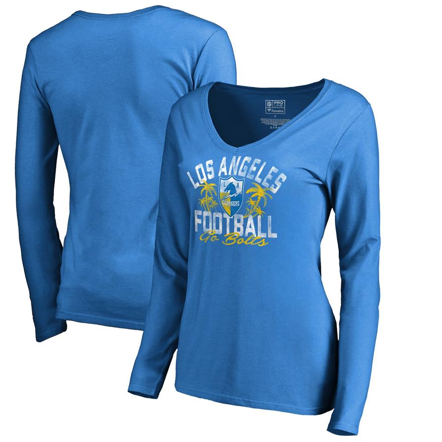 Женский лонгслив Los Angeles Chargers NFL Pro Line by Fanatics Branded Hometown Collection LA Football (голубой)