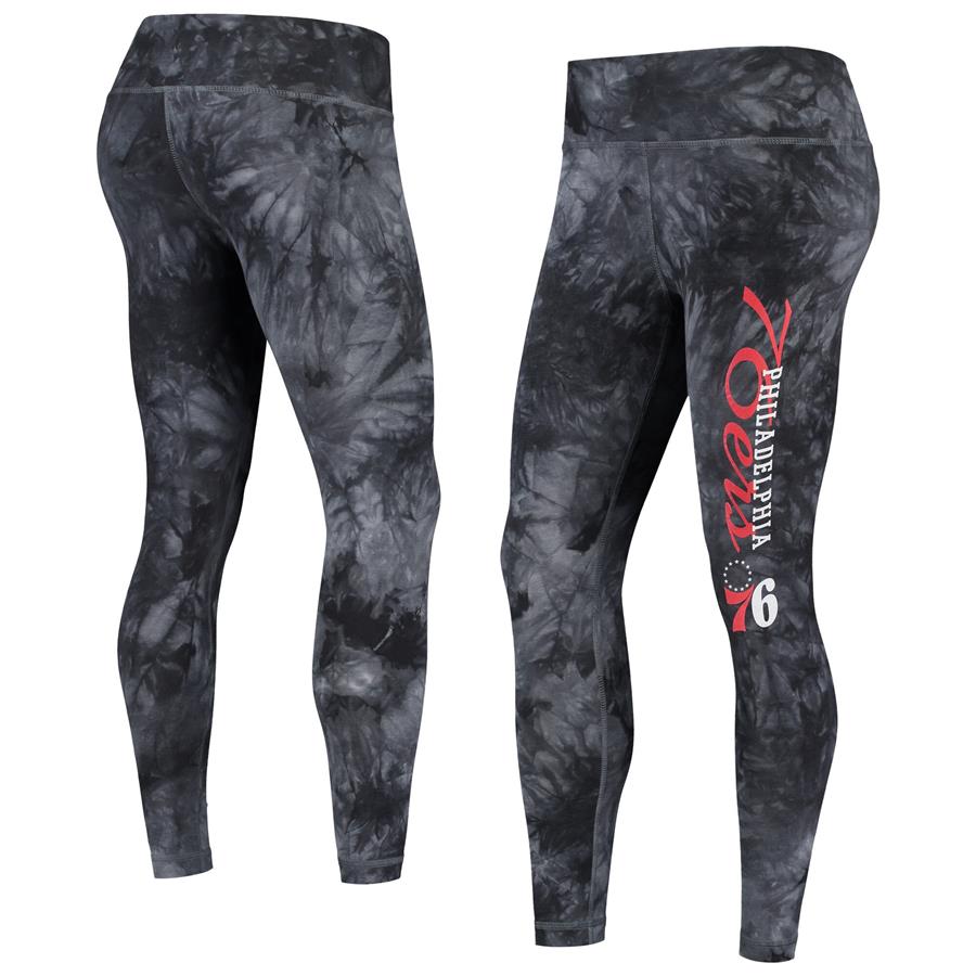 Philadelphia 76ers Concepts Sport Women's Burst Tie-Dye Leggings - Black