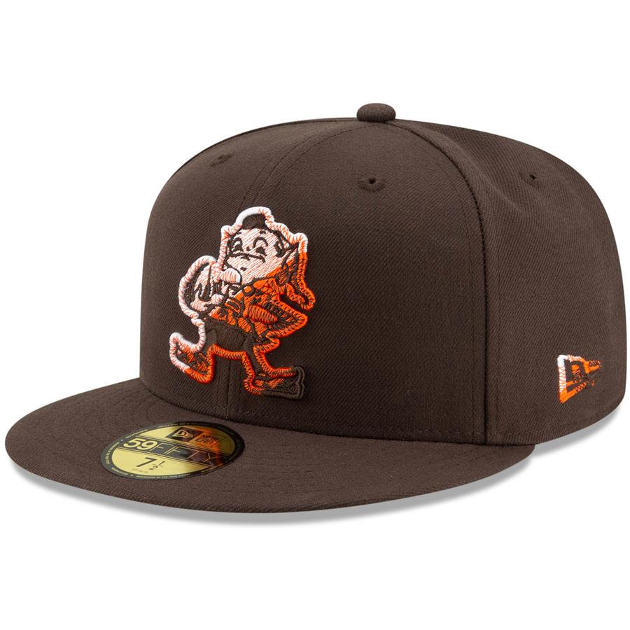 Cleveland Browns New Era Color Dim 59FIFTY Fitted Hat - Brown