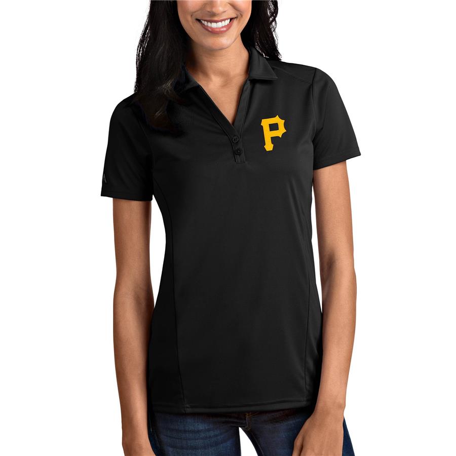 Pittsburgh Pirates Antigua Women's Tribute Polo - Black