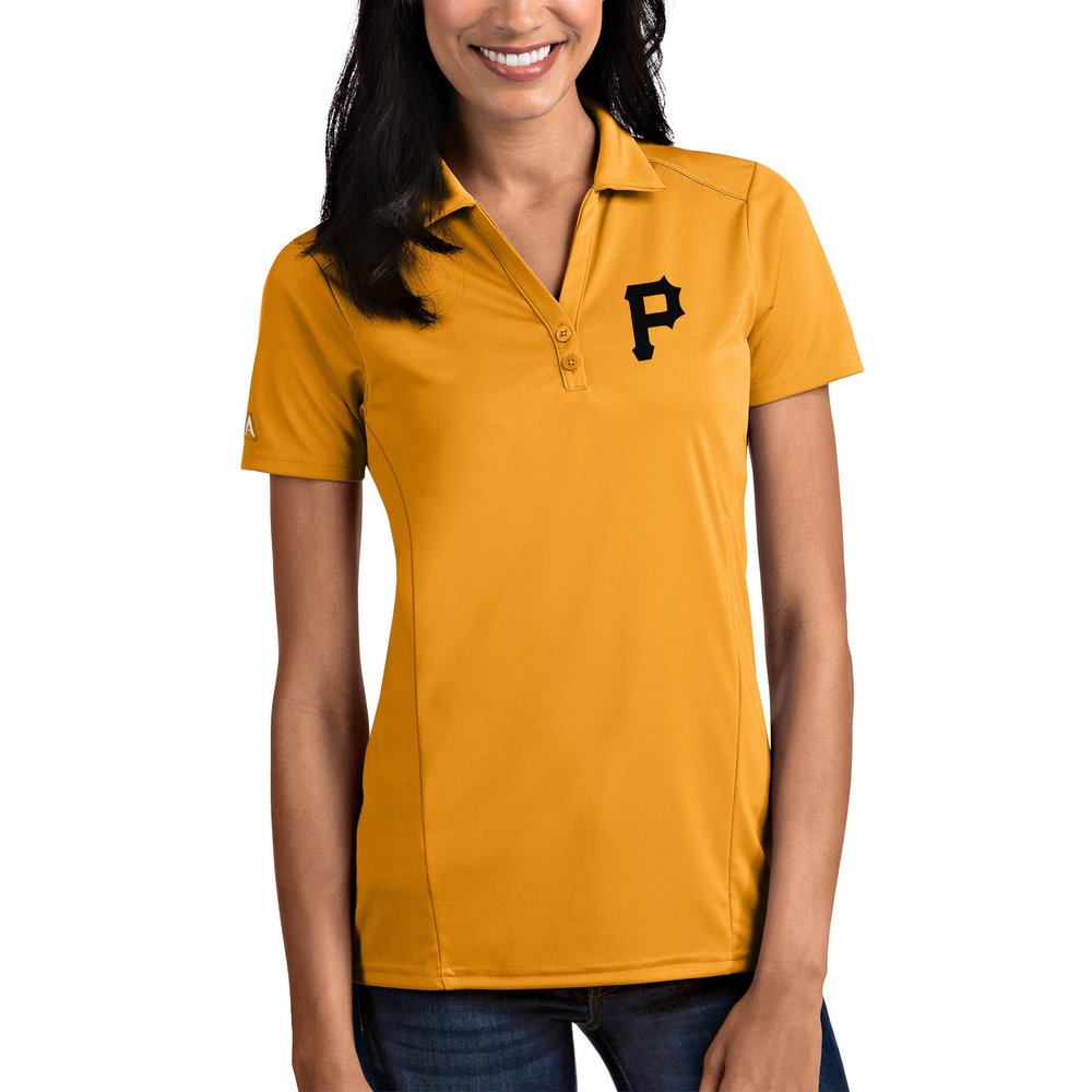 Pittsburgh Pirates Antigua Women's Tribute Polo - Gold