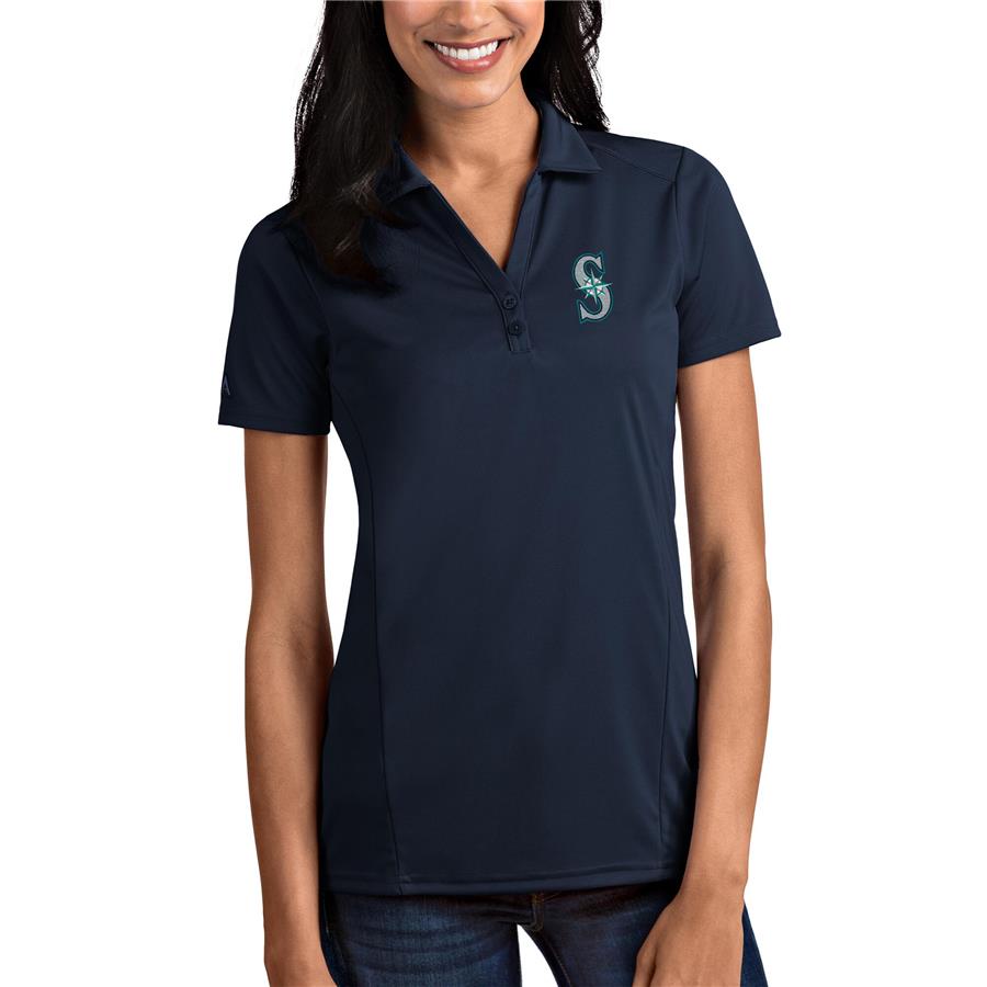 Seattle Mariners Antigua Women's Tribute Polo - Navy