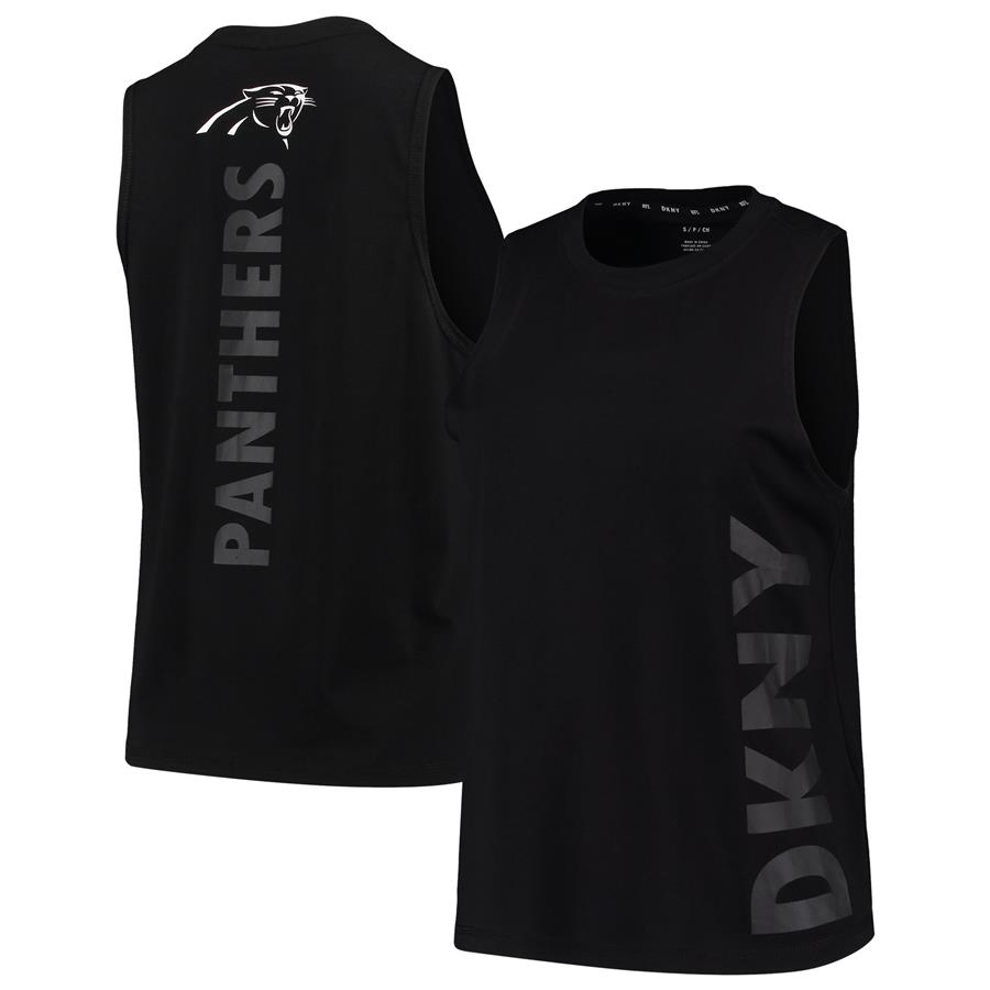Carolina Panthers DKNY Sport Women's Olivia Tri-Blend Tank Top - Black