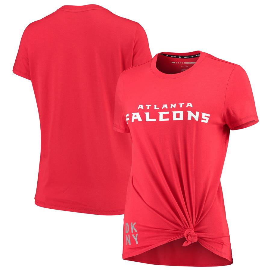 Atlanta Falcons DKNY Sport Women's Players Side-Tie Tri-Blend T-Shirt - Red