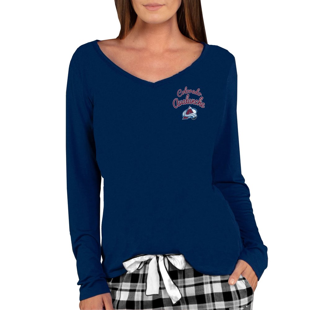 Женский лонгслив с V-вырезом Colorado Avalanche Concepts Sport Marathon Knit (тёмно-синий)