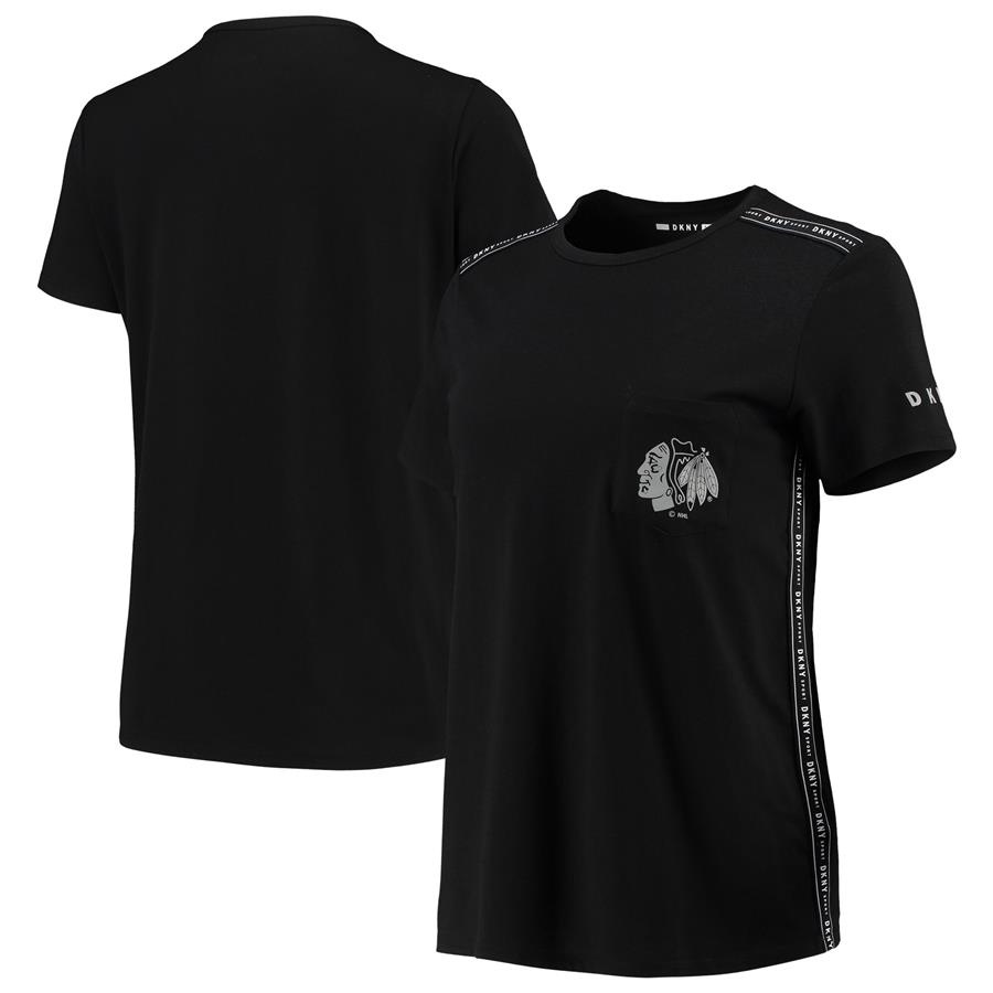 Chicago Blackhawks DKNY Sport Women's Donna Sporty Tri-Blend T-Shirt - Black