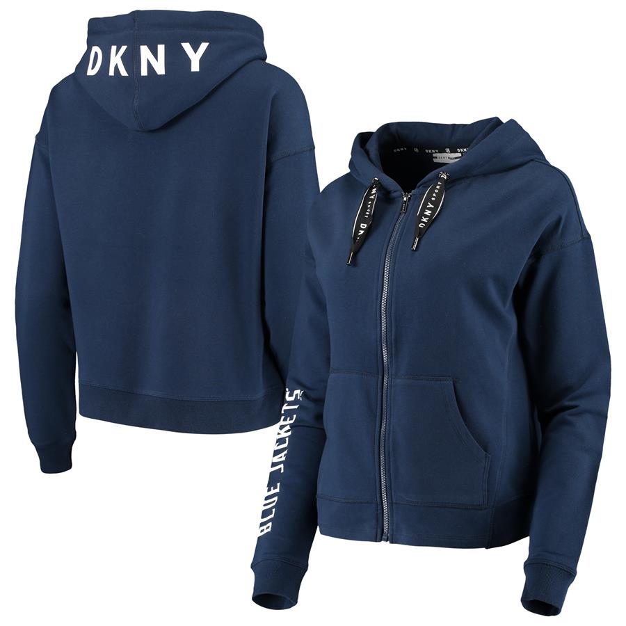 Columbus Blue Jackets DKNY Sport Women's Zoey Full-Zip Hoodie - Navy