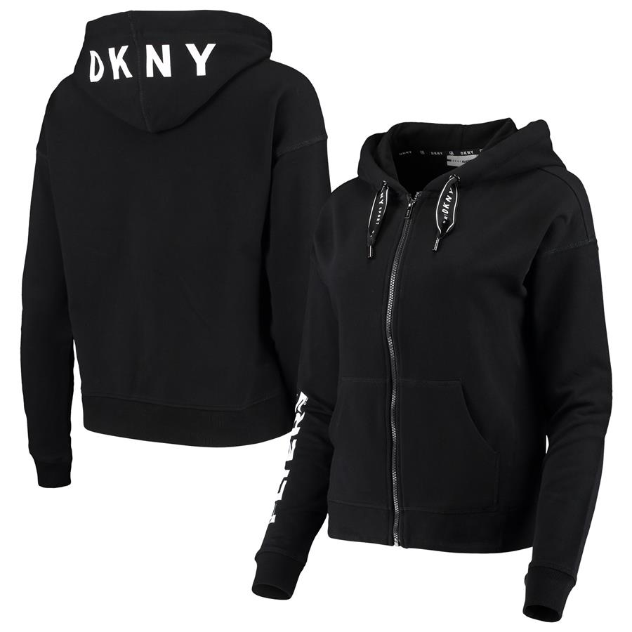 Philadelphia Flyers DKNY Sport Women's Zoey Full-Zip Hoodie - Black